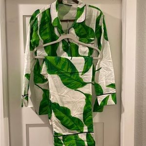 NWOT Katie Kime banana leaf pajamas XL